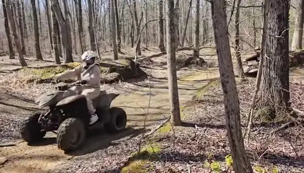 ATV group riding through the woods at NJ ATV Rentals
